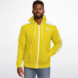 Mens Microfleece Ziphoodie - Yellow Sun - Synergetic Heroes