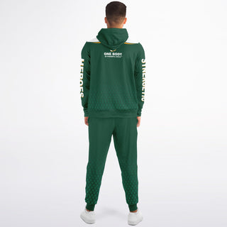 Mens Ziphoodie & Emblem Jogger - Emerald Green