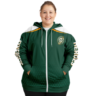 Womens Plus-size Ziphoodie - Emerald Green - Synergetic Heroes