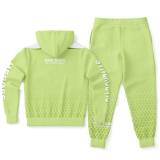 Mens Ziphoodie & Lettered Jogger - Harmony Green