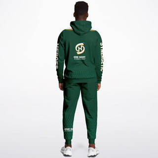 Mens Lettered Hoodie & Jogger - Emerald Green - Synergetic Heroes