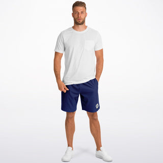 Mens Athletic Long Shorts - Midnight Blue