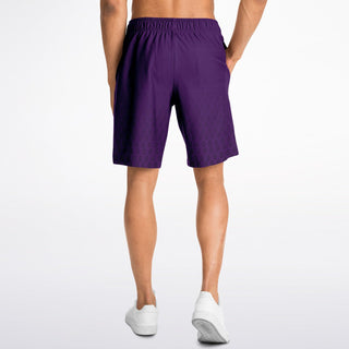 Mens Athletic Long Shorts - Purple Shield