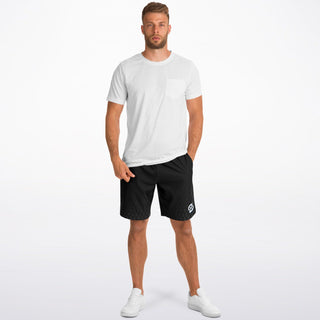 Mens Athletic Long Shorts - Obsidian Black