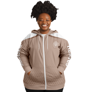 Womens Plus-size Ziphoodie - Taupe Stone - Synergetic Heroes