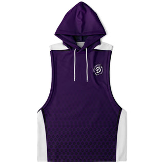 Mens Drop Armhole Hoodie - Purple Shield