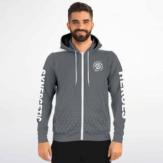 Mens Zip-Up Hoodie - Shadow Gray - Synergetic Heroes