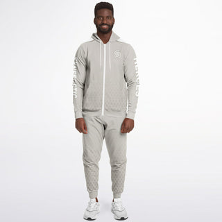 Mens Ziphoodie & Emblem Jogger - Jade White