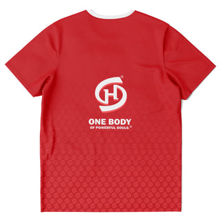 Mens T-Shirt - Fire Red - Synergetic Heroes