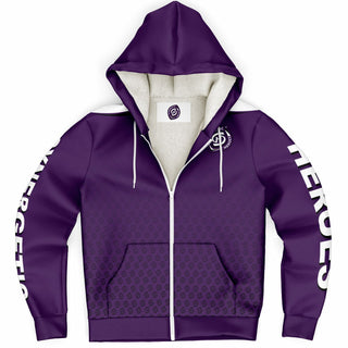 Mens Microfleece Ziphoodie - Purple Shield