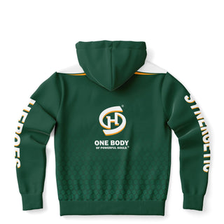 Mens Zip-Up Hoodie - Emerald Green - Synergetic Heroes