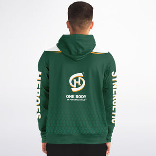 Mens Zip-Up Hoodie - Emerald Green - Synergetic Heroes