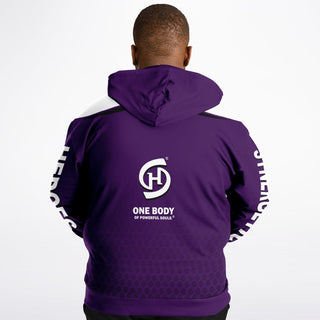 Mens Plus-size Hoodie - Purple Shield