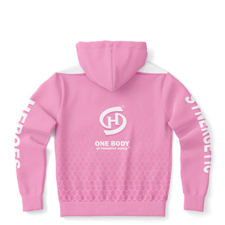 Womens Zip-Up Hoodie - Soft Rose - Synergetic Heroes