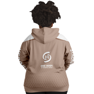 Womens Plus-size Ziphoodie - Taupe Stone - Synergetic Heroes