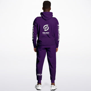 Mens Hoodie & Lettered Jogger - Purple Shield