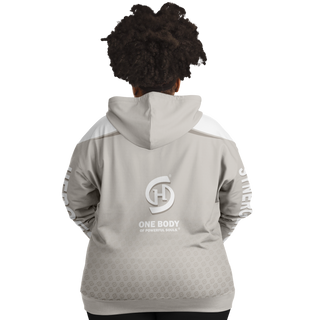 Womens Plus-size Ziphoodie - Jade White - Synergetic Heroes