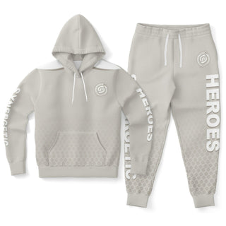 Mens Hoodie & Lettered Jogger - Jade White