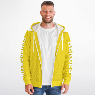 Mens Microfleece Ziphoodie - Yellow Sun - Synergetic Heroes