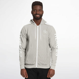 Mens Zip-Up Hoodie - Jade White - Synergetic Heroes