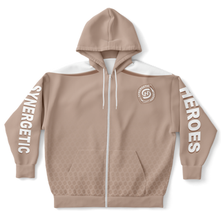 Mens Plus-size Ziphoodie - Taupe Stone - Synergetic Heroes