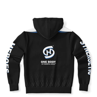 Mens Zip-Up Hoodie - Obsidian Black - Synergetic Heroes