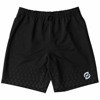 Mens Athletic Long Shorts - Obsidian Black