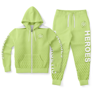 Mens Ziphoodie & Lettered Jogger - Harmony Green