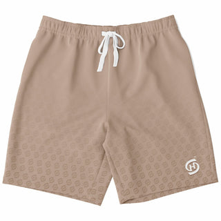 Mens Athletic Long Shorts - Taupe Stone