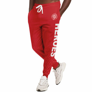 Mens Lettered Jogger - Fire Red - Synergetic Heroes