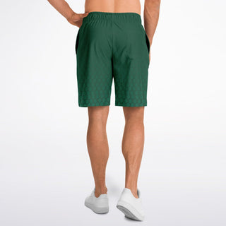 Mens Athletic Long Shorts - Emerald Green