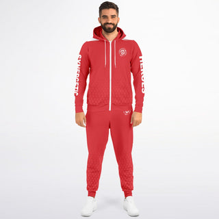 Mens Ziphoodie & Jogger - Fire Red - Synergetic Heroes