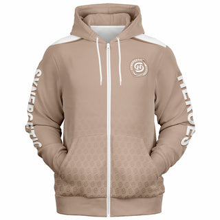 Mens Zip-Up Hoodie - Taupe Stone