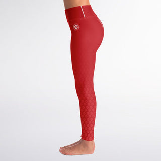 Yoga Leggings - Fire Red - Synergetic Heroes