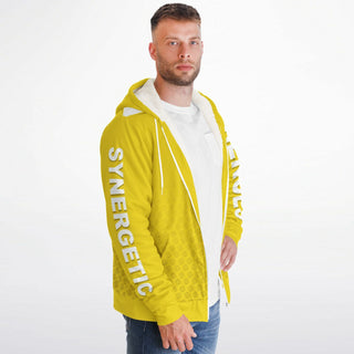 Mens Microfleece Ziphoodie - Yellow Sun - Synergetic Heroes