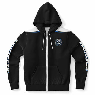 Mens Zip-Up Hoodie - Obsidian Black - Synergetic Heroes