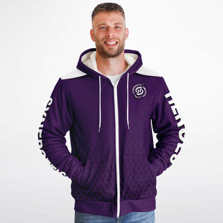 Mens Microfleece Ziphoodie - Purple Shield