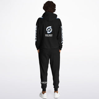 Mens Lettered Hoodie & Jogger - Obsidian Black - Synergetic Heroes