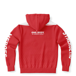Mens Zip-Up Hoodie - Fire Red