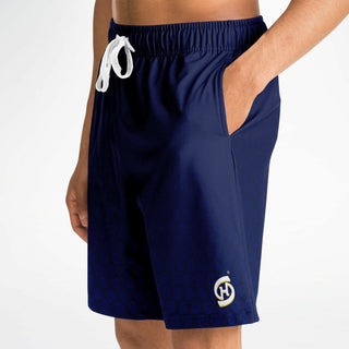 Mens Athletic Long Shorts - Midnight Blue