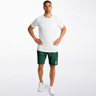 Mens Athletic Long Shorts - Emerald Green