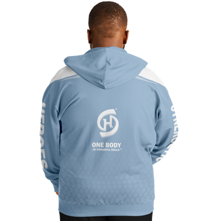 Mens Plus-size Ziphoodie - Angel Blue - Synergetic Heroes