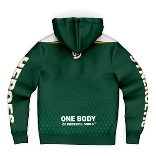 Mens Microfleece Ziphoodie - Emerald Green - Synergetic Heroes