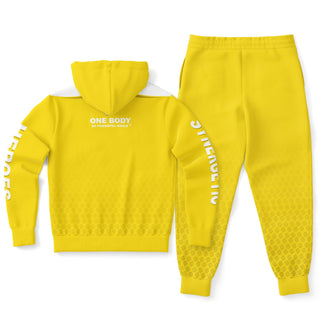 Mens Ziphoodie & Emblem Jogger - Yellow Sun