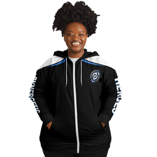 Womens Plus-size Ziphoodie - Obsidian Black - Synergetic Heroes