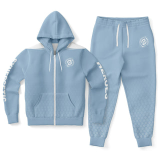 Mens Ziphoodie & Emblem Jogger - Angel Blue