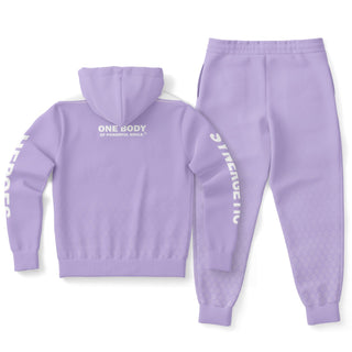 Mens Hoodie & Emblem Jogger - Lavender Mist