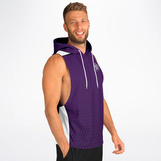 Mens Drop Armhole Hoodie - Purple Shield