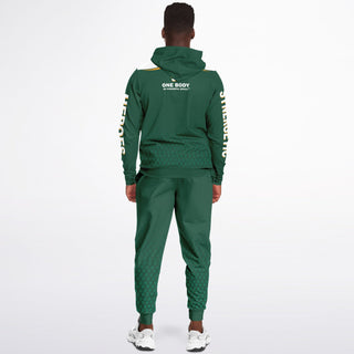 Mens Ziphoodie & Emblem Jogger - Emerald Green
