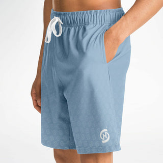 Mens Athletic Long Shorts - Angel Blue